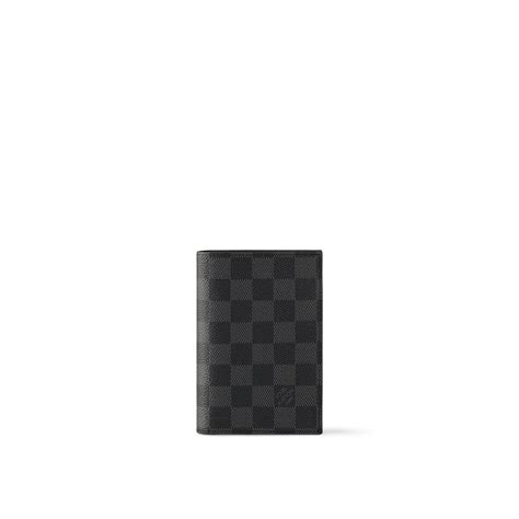 Designer Passport Cover in Damier Graphite Canvas.